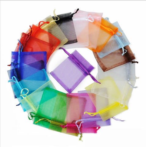 20*15cm Organza Bags-Pack of 12 Assorted Colors