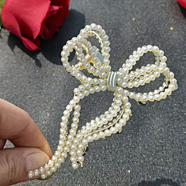 Rhinestones and Pearl Hair Clamps