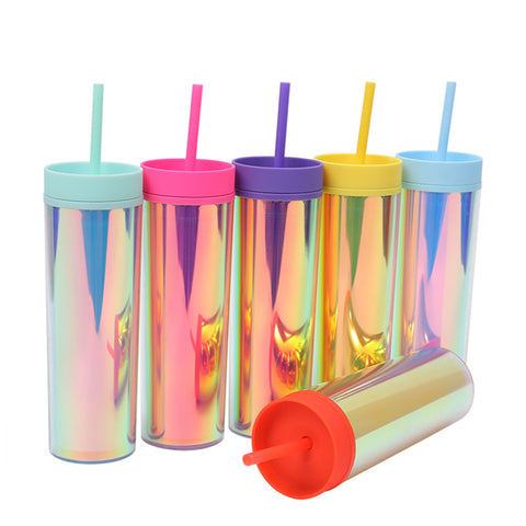 16OZ Holographic Cup with Straw