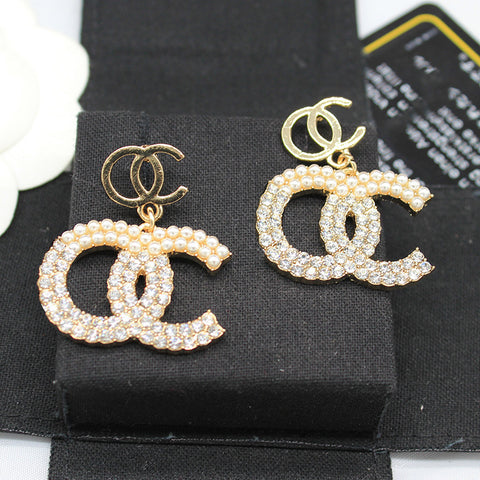 CC Pearl & Diamond Earrings