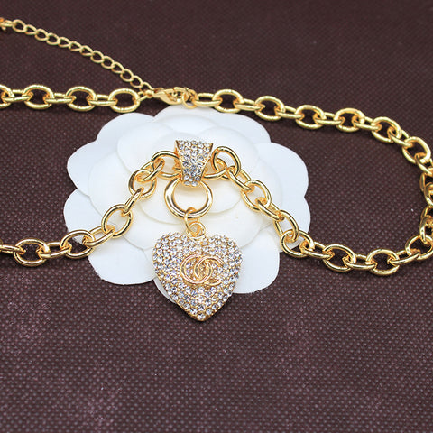 CC Diamond Heart Necklace