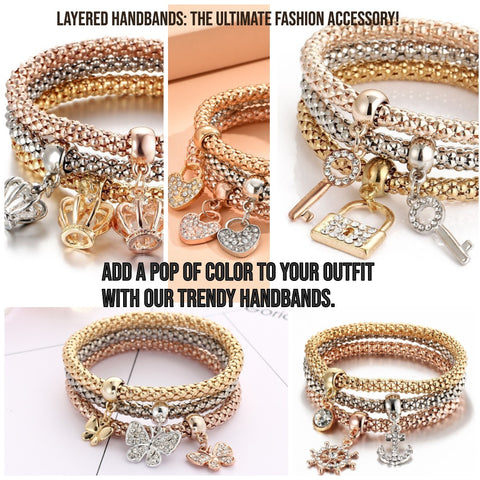 Layered Bracelet/Handbands with Charms