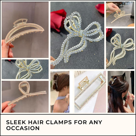 Rhinestones and Pearl Hair Clamps