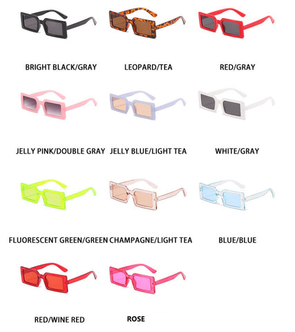 Candy Color Square Frame Sunglasses