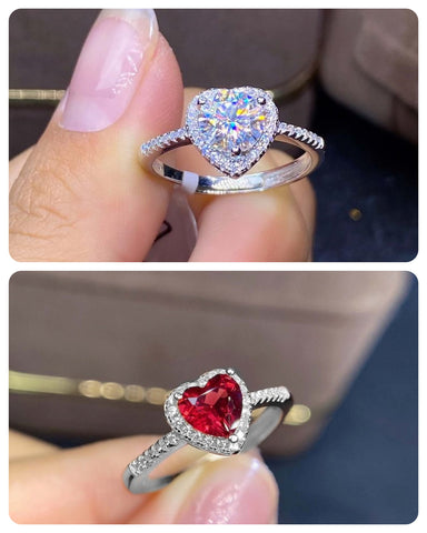 Heart Shaped Diamante Ring
