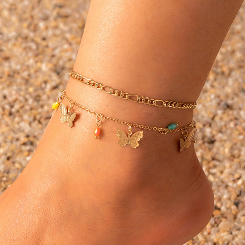 Butterfly and Beads Anklet