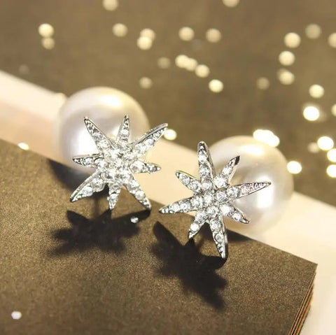 Star Round Ball Sided Stud Earring
