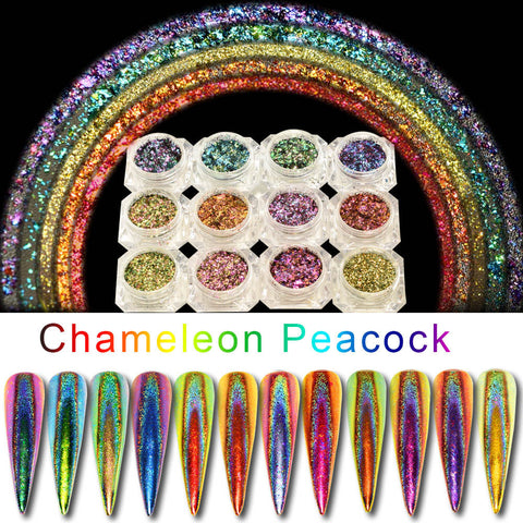 Nail Art Sequin Peacock Foil