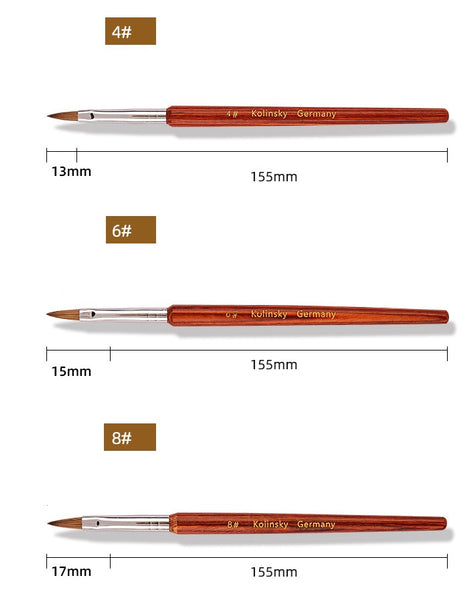 Mink Hair Kolinsky Nail Art Brushes
