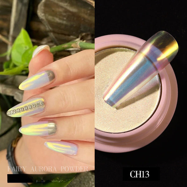 Transparent Nude Aurora Nail Art Powder