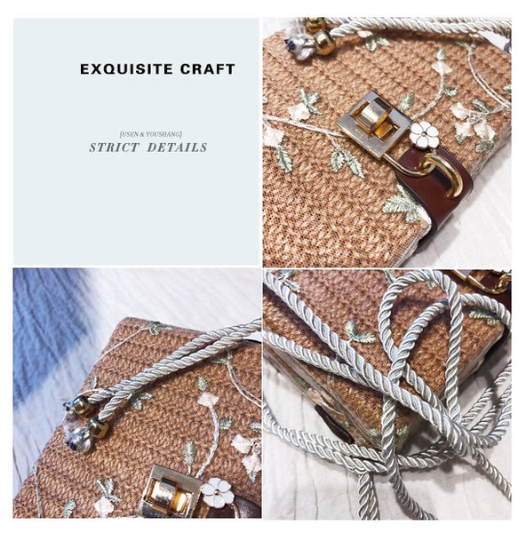 Square Straw Box Bag