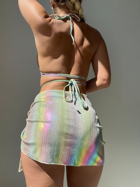3 Piece Strappy Metallic Swimsuit