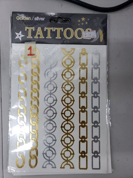 Golden/Silver Temporary Tattoo