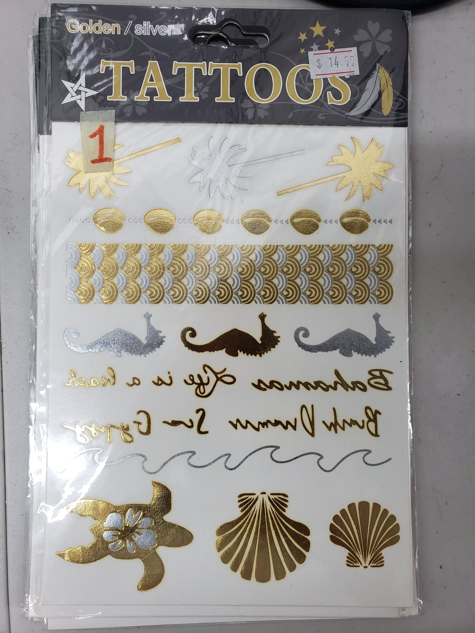 Golden/Silver Temporary Tattoo