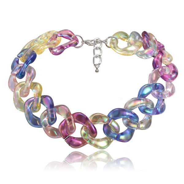 Thick Acrylic Chain Link Necklace CS03295