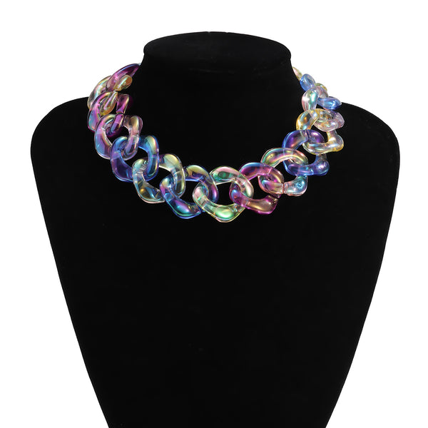 Thick Acrylic Chain Link Necklace CS03295