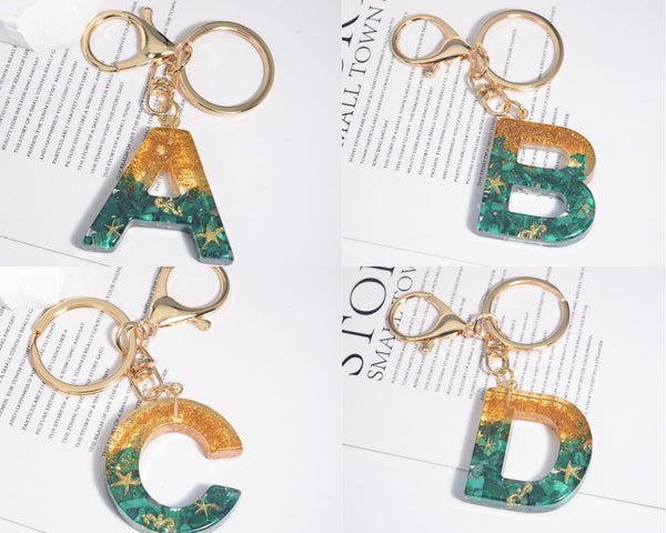 Resin Initial Key Chain