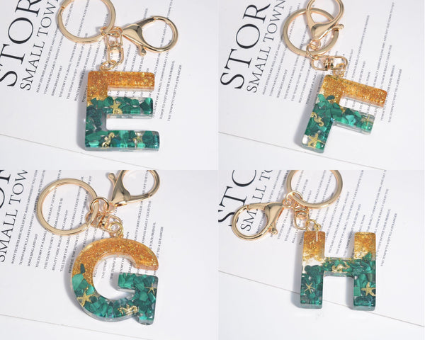 Resin Initial Key Chain