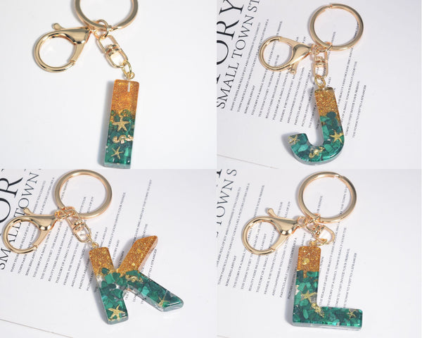 Resin Initial Key Chain