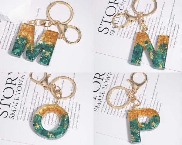 Resin Initial Key Chain
