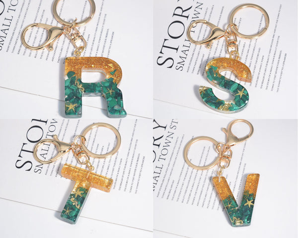 Resin Initial Key Chain