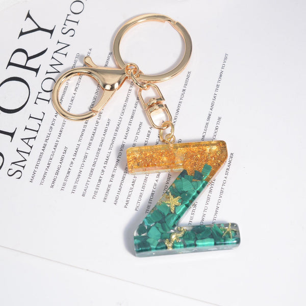 Resin Initial Key Chain