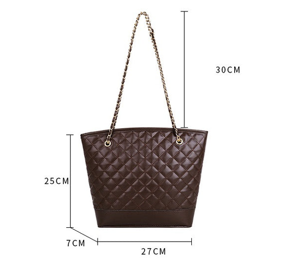 Large Quilted Wide Top Handbag