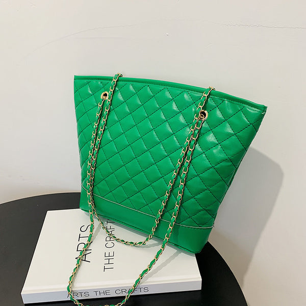Large Quilted Wide Top Handbag