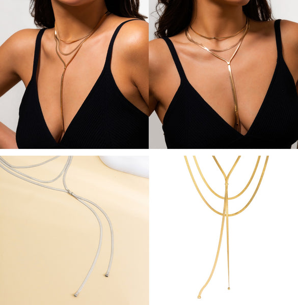 Long Woven Clavicle Necklace JS03991
