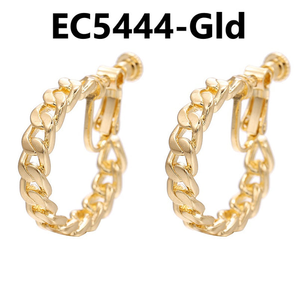 C Shaped Chain Clip Earrings