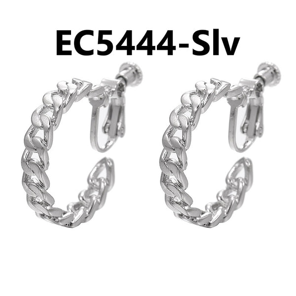 C Shaped Chain Clip Earrings