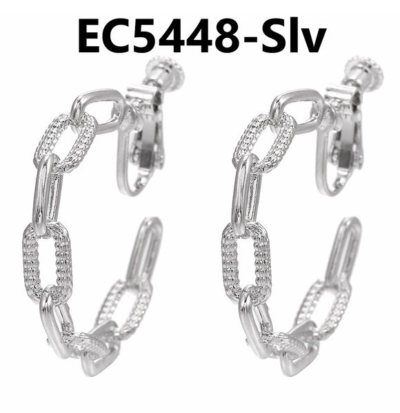 C Shaped Chain Clip Earrings