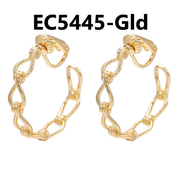 C Shaped Chain Clip Earrings