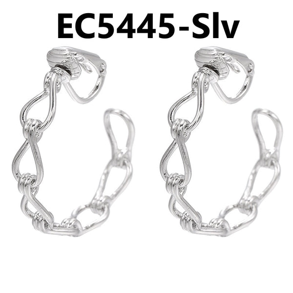 C Shaped Chain Clip Earrings