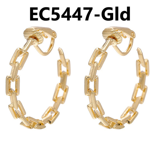 C Shaped Chain Clip Earrings