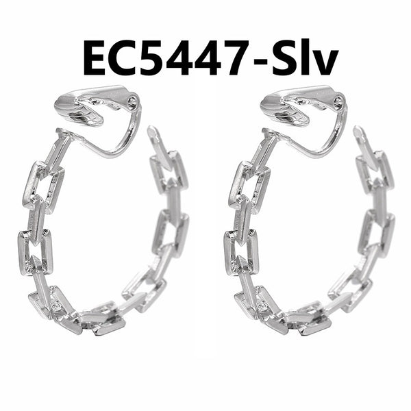 C Shaped Chain Clip Earrings