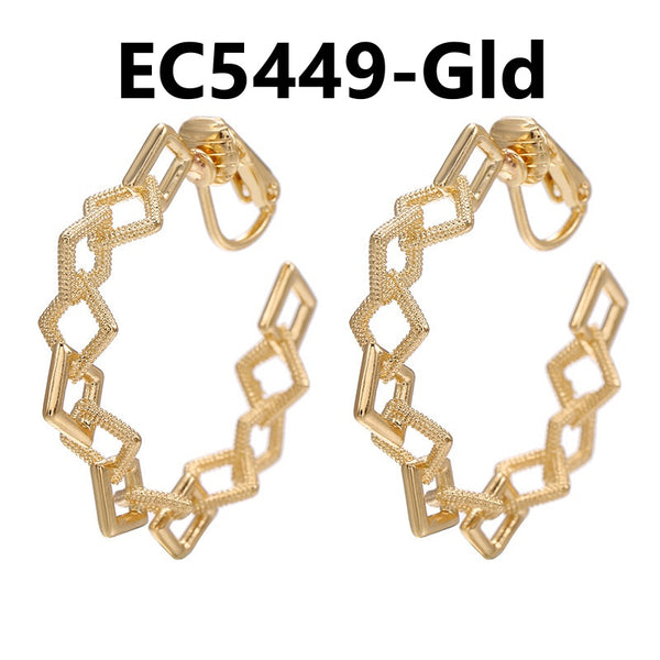 C Shaped Chain Clip Earrings