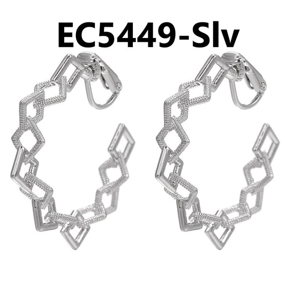 C Shaped Chain Clip Earrings