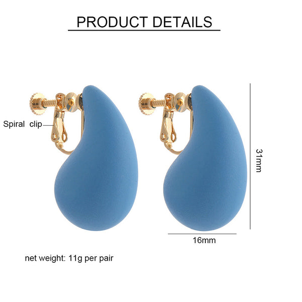 Water Drop Clip Earrings