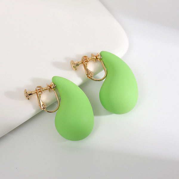 Water Drop Clip Earrings