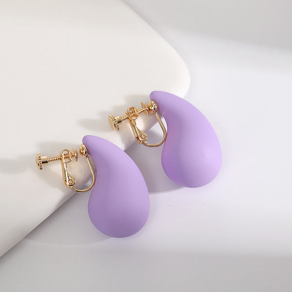 Water Drop Clip Earrings