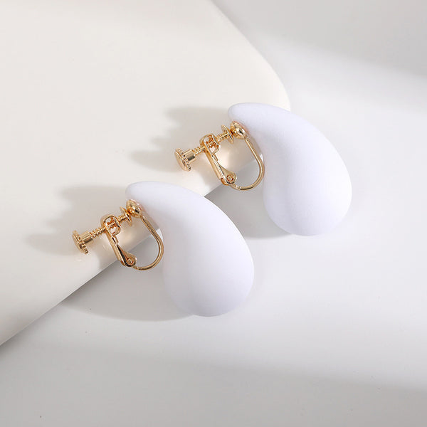 Water Drop Clip Earrings