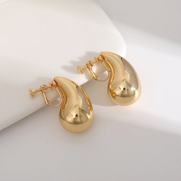 Water Drop Clip Earrings