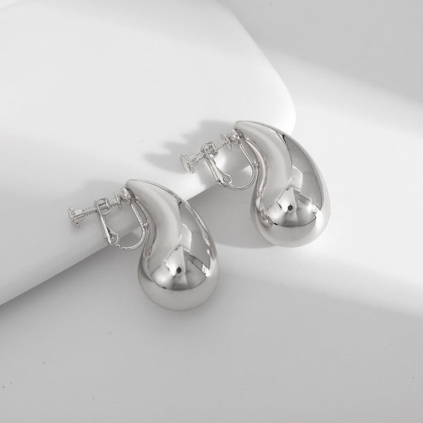 Water Drop Clip Earrings