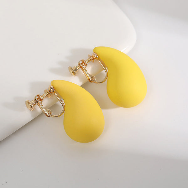Water Drop Clip Earrings