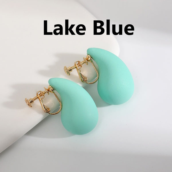 Water Drop Clip Earrings