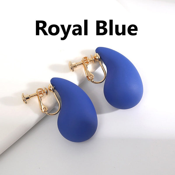 Water Drop Clip Earrings