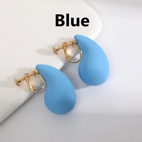 Water Drop Clip Earrings