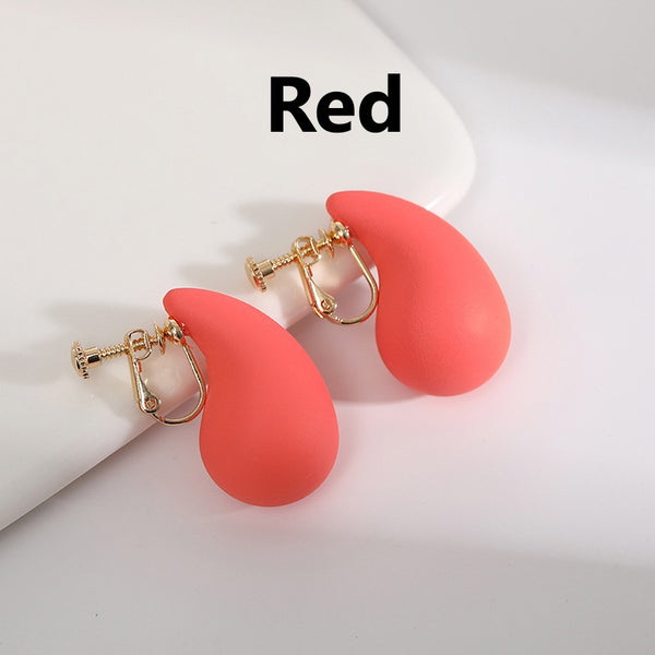 Water Drop Clip Earrings