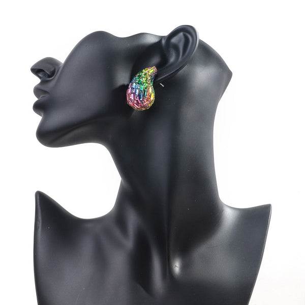 Full Diamond Water Drop Earrings